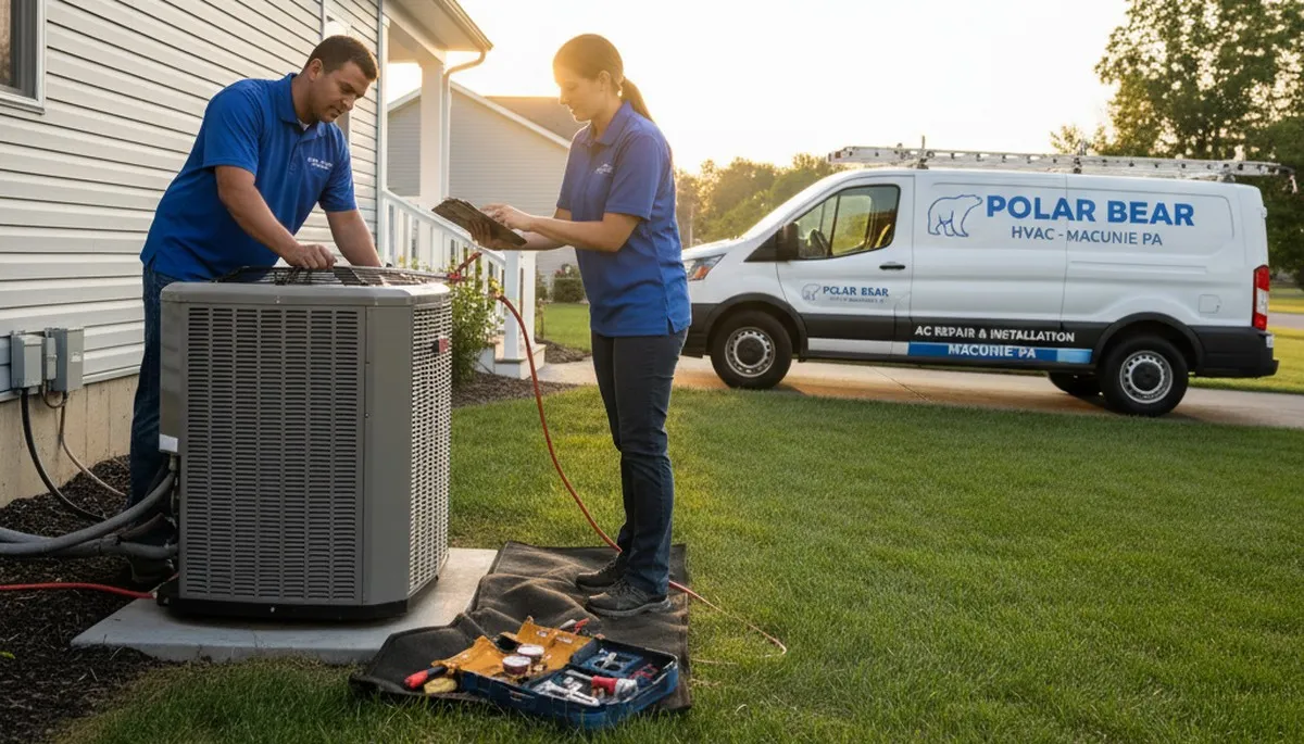 HVAC technician providing residential AC repair service in Allentown, PA